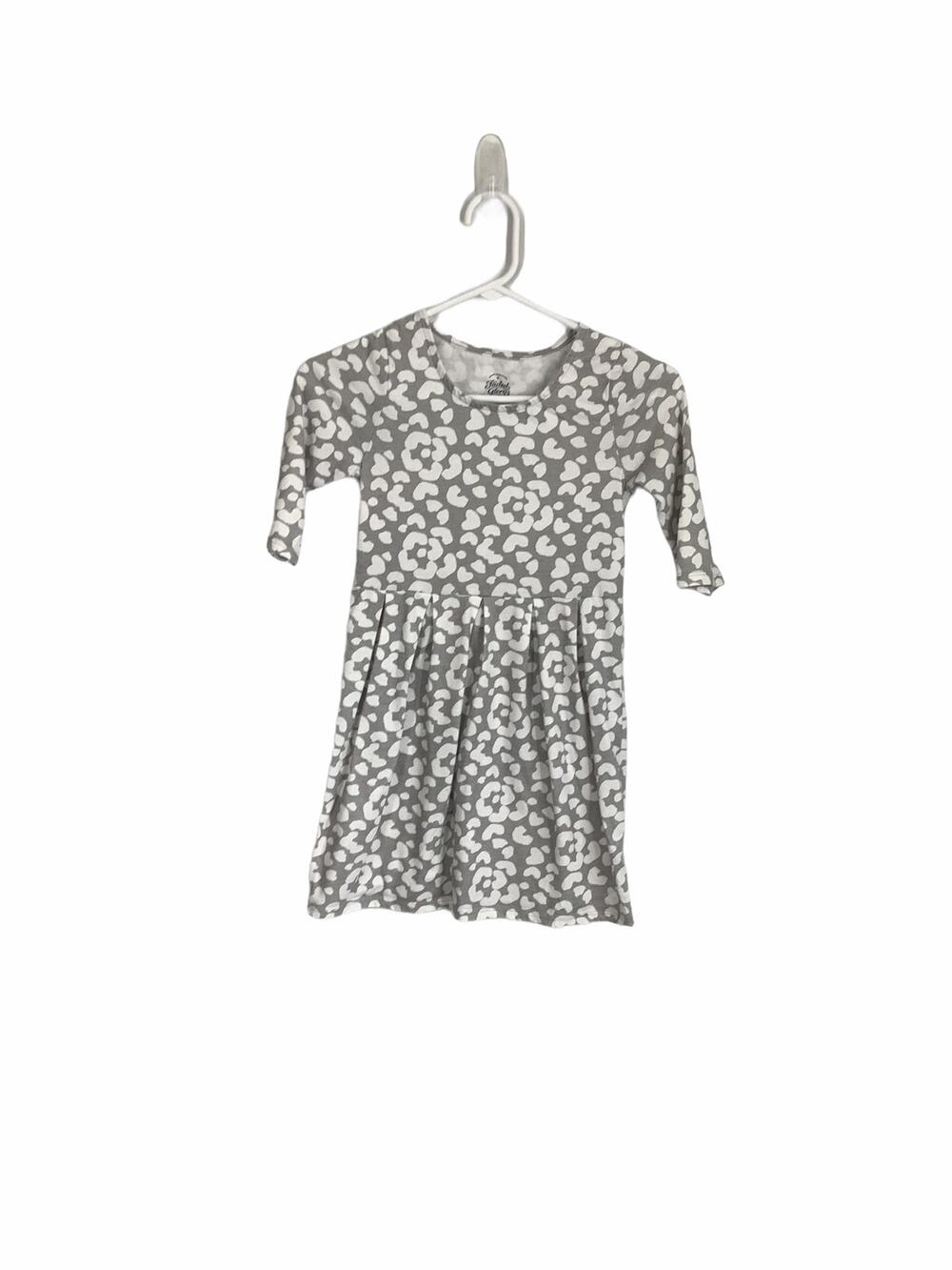 Faded Glory Girl’s Gray Leopard Dress Medium 7-8